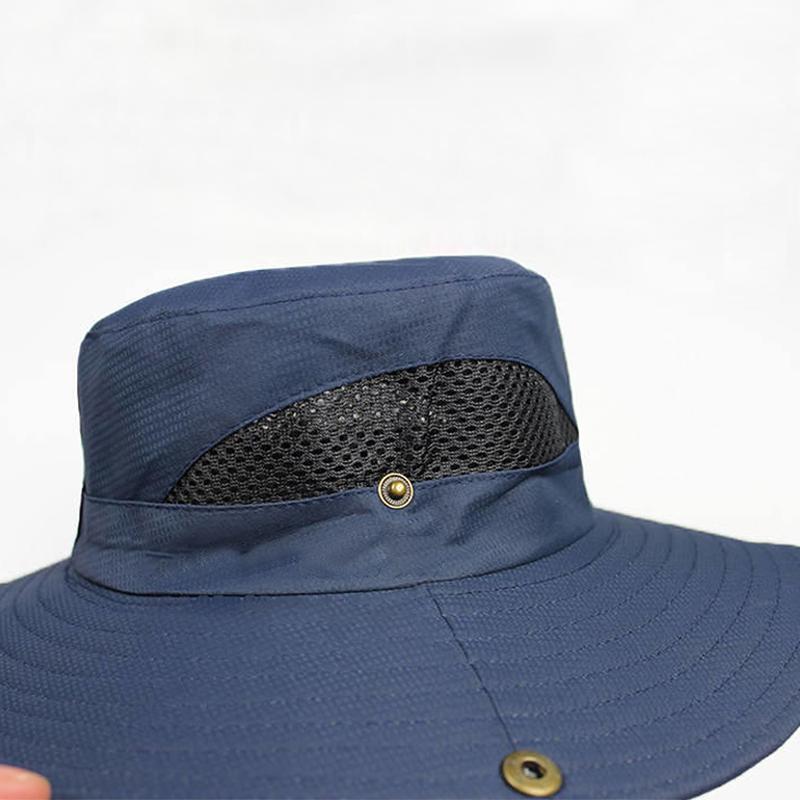 Dry Fit Polyester UV Protection Bucket Hat Beach Fishing Outdoor Traveling Hat Fisherman Hats With Strings