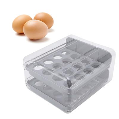 32 Lattice Egg Storage Box PP/PE Egg Holder Carton Stackable Egg Container For Refrigerator
