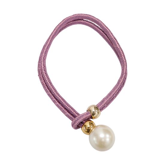 1Pc Faux Pearl Curtain Tieback, Woven Rope Adjustable Curtain Holder, Stylish Bead End Draperies Holder for Living Room Bedroom Bathroom Dormitory