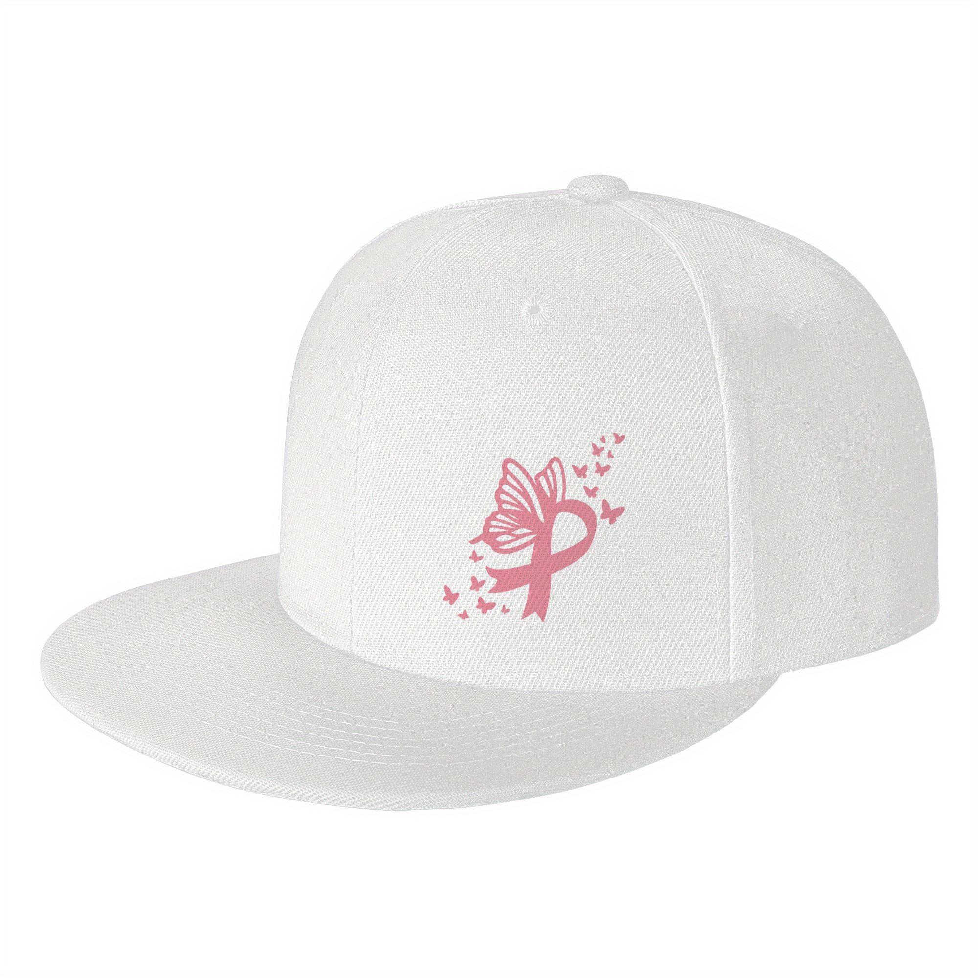 

Breast Cancer Awareness Butterfly Ribbon Black Baseball Cap Polyester Adjustable Snapback Casual Sun Protection Gift One Size