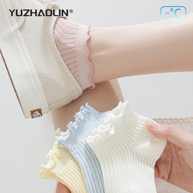 YUZHAOLIN Women s Ruffle Lace Low-Cut Ankle Socks (8 Pairs)