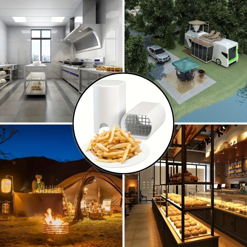 1pc White Electric French Fry Cutter , Multi Functional Potato Slicer with Grater Plate, Kitchen Gadget