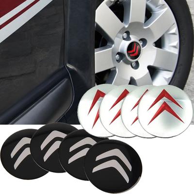 4pcs Car Decals Wheel Center Hub Cover Sticker for Elysee Berling C4 C5 C1 DS3 Picasso C2 C3 Xsara Cactus Saxo DS4 DS6