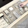 Transparent Modular Drawer Organizer Set Multi Use Storage Trays for Makeup Skincare Kitchen Tools Bathroom Vanity Organization