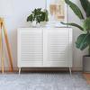 VidaXL Shutter Doors 2 Pcs Solid Pine Wood White 69x49.4 Cm