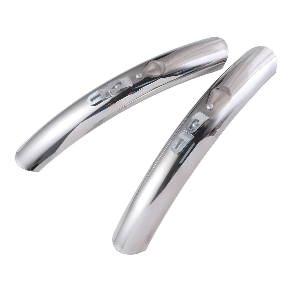 Нержавеющая сталь Велосипедные Передние Задние Крылья Пылезащитные 700c 27   Велосипедные Крылья от Грязи Ретро Серебристый Цвет Дорожный Велосипедный Крыло серебряный