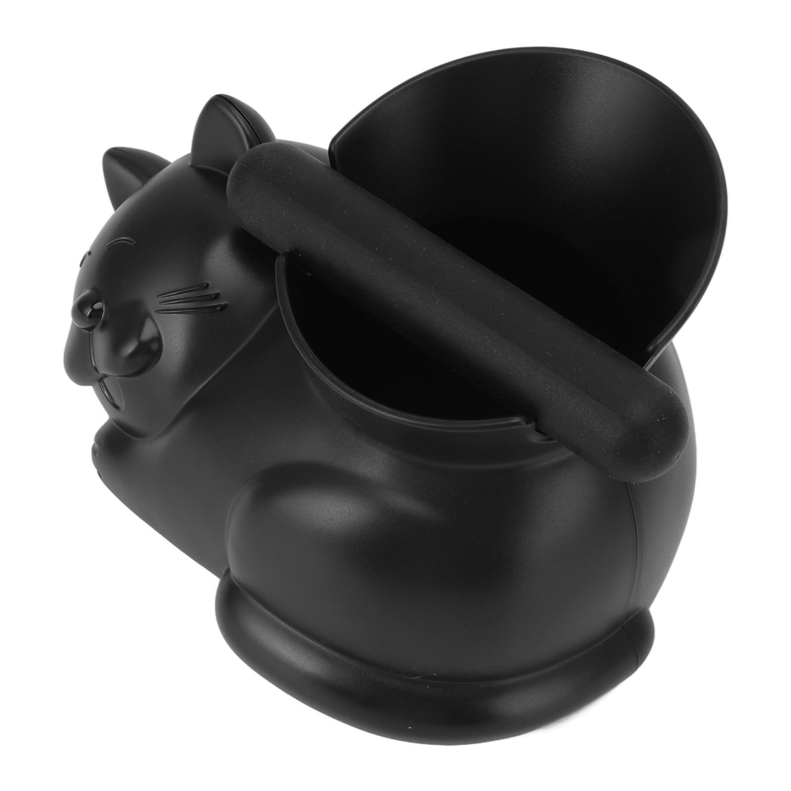 

Coffee Residue Box With Removable Bar Cute Cat Shape Coffee Grounds Recycling Bucket for Household Coffee Shop Black Cat