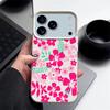 Vibrant Magenta Floral Design Flexible & Durable Shockproof Soft TPU Leather Texture Cover Case for iPhone 17 Pro Max Air 16e 16 15 14 13