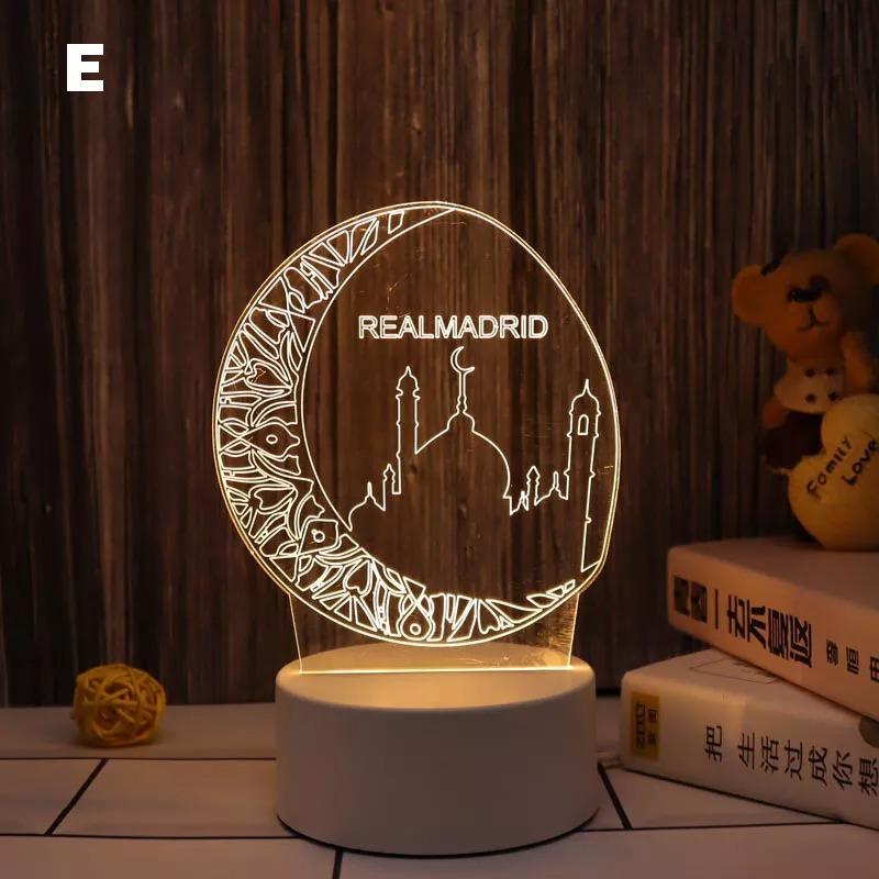 Ramadan LED Light Moon Star Eid Mubarak Muslim Lamp Ornament Home Party Decor