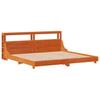 Solid Wood Bed Without Mattress Wax Brown 200x200 Cm Pine Wood