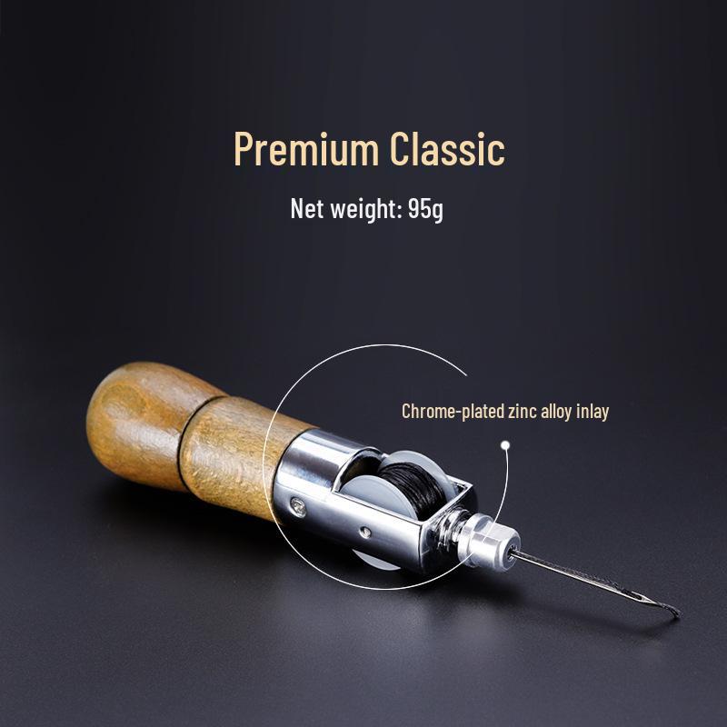 Leather Hand Sewing Awl Tool Set with Needle and Thimble - Model A