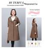 Women's 2024 Mid-Length Hooded Trench Coat for Spring & Autumn - Elegant Casual Style for Middle-Aged & Elderly