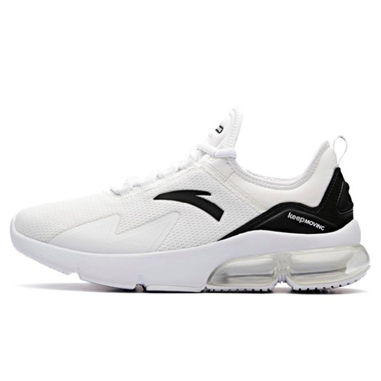 New Anta Cushioned Slip Resistant Breathable Coverage Low Top Running Shoes Men's White Black 91845510-4
