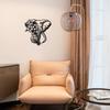Black Metal Elephant Flower Wall Art Decor, Iron Garden Sculpture for Home Patio Fence