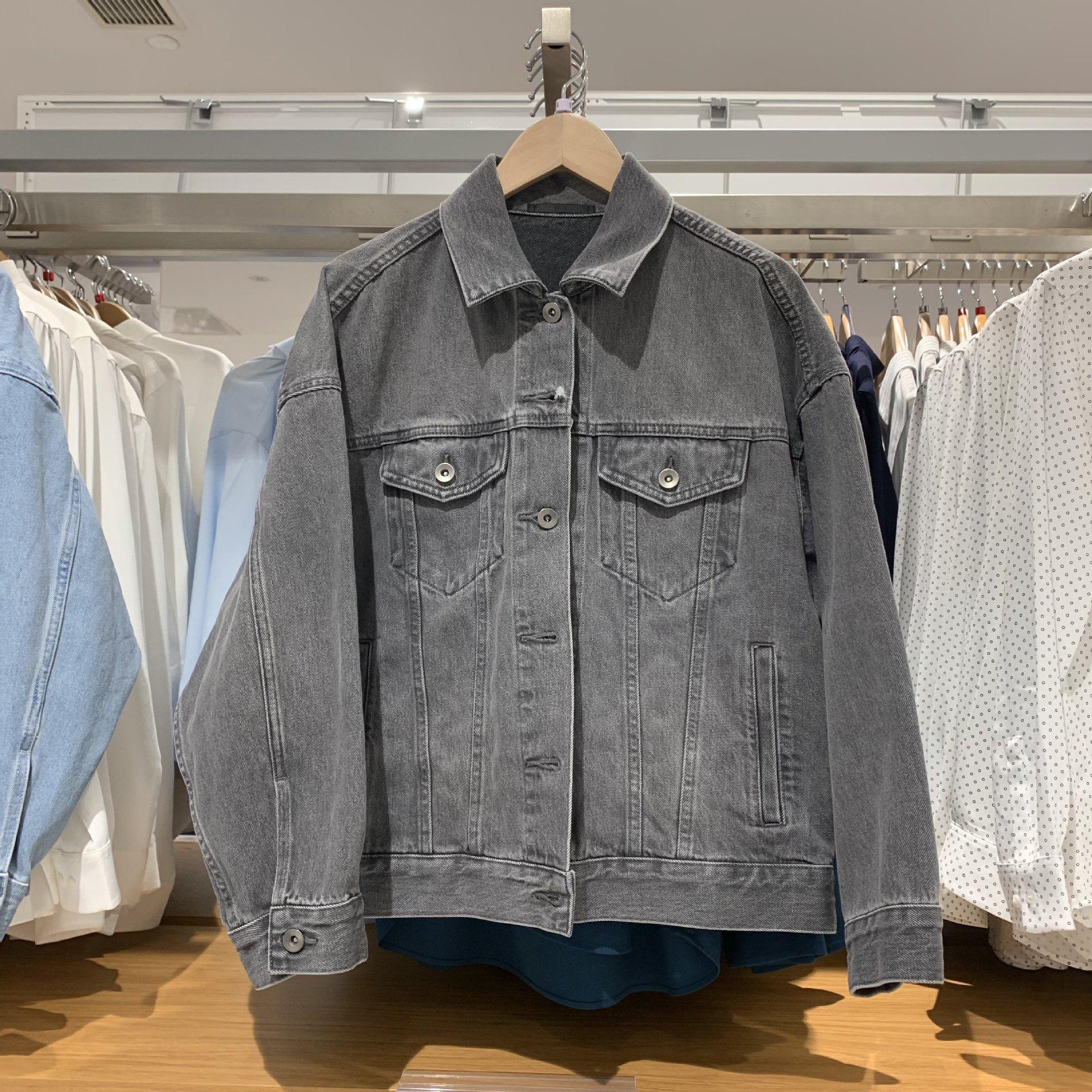 

Женская джинсовая куртка в японском стиле на весну/осень, свободного кроя, с эффектом стирки, повседневное пальто (474564) Large