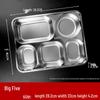 Square Five-Compartment Cafeteria Tray