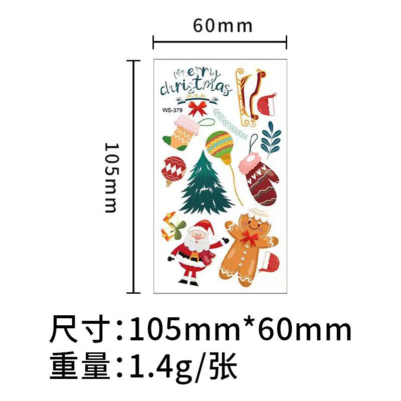 Cross Border Children's Cartoon Christmas Tattoo Luminous Sticker Waterproof Sweat
