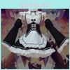 Requintado Rezero Kara Hajimeru Lsekai Seikatsu Gêmeos Ram/rem Vestido de Empregada Fantasia Cosplay Com Costuras Perfeitas