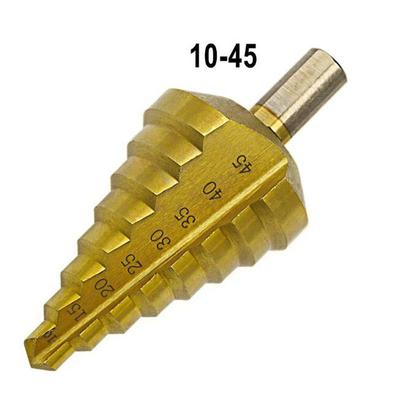 Hss Multiple Hole 8 Sizes 10/15/20/25/30/35/40/45mm Titanium Step Drill Bit 8 Steps Cone Drill Bit Hole Groove Metal Wood Cut