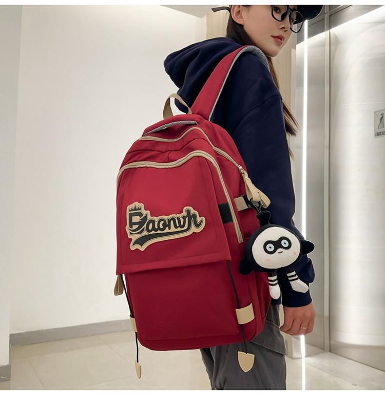 Рюкзак для путешествий большой емкости для старшеклассников ретро-колледжа белый — фото 12