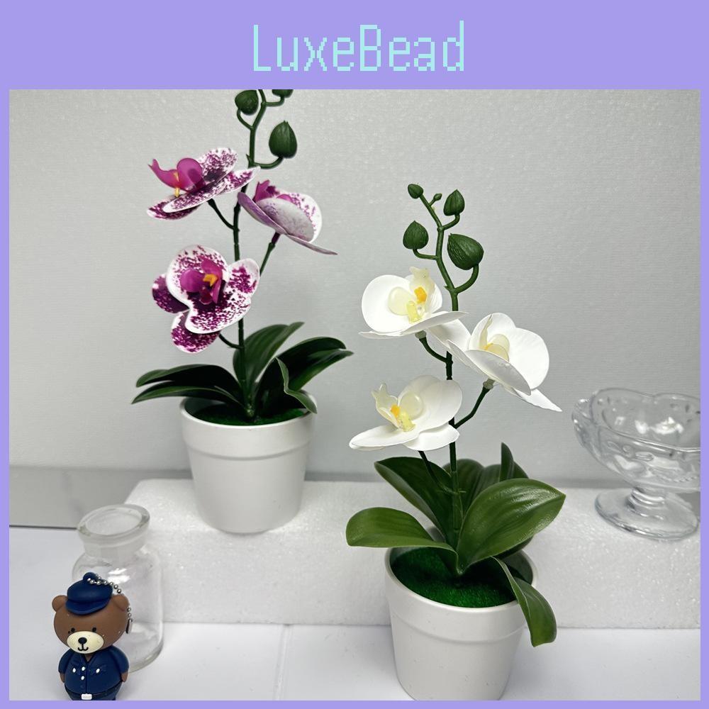 Butterfly Orchid Realistic Faux  Green Plants Potted For Indoor Decorations