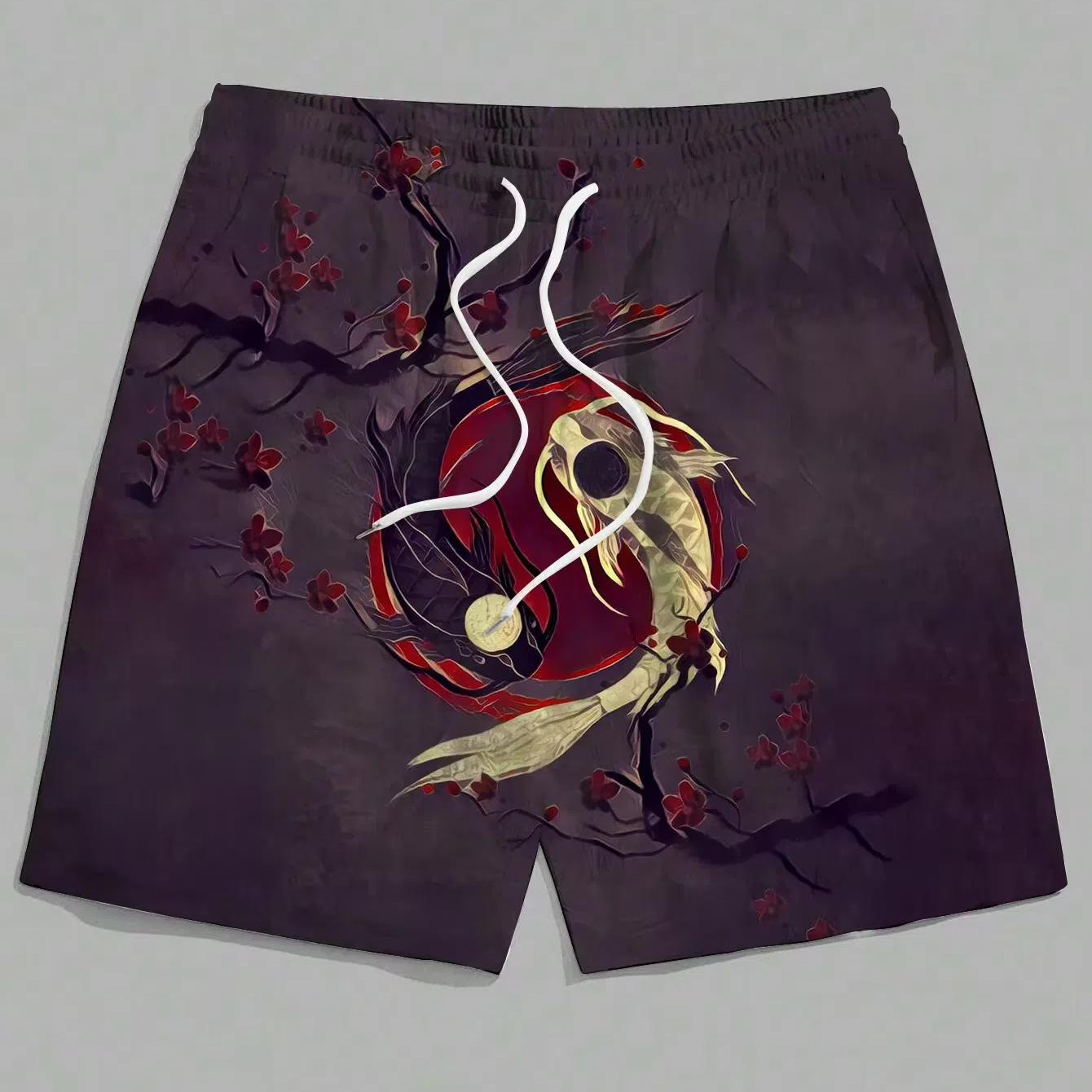 

Новые мужские летние шорты повседневные спортивные шорты 3d даосский багуа схема Тайцзи ретро принт Харадзюку уличные хип-хоп шорты 5XL