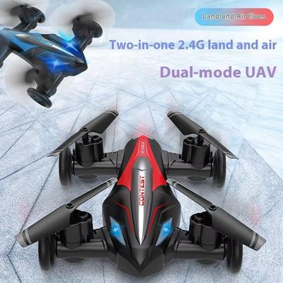 Yeni RC Kara ve Hava Mini Drone Uçağı Çift Modlu Mini Dört Eksenli Uzaktan Kumandalı Uçak Tumbling Light İnsansız Hava Aracı Oyuncak Erkek Hediyesi