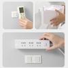 2Pcs Power Strip Holder Plastic Punch Free Multifunctional Self Adhesive Strip Fixator Home