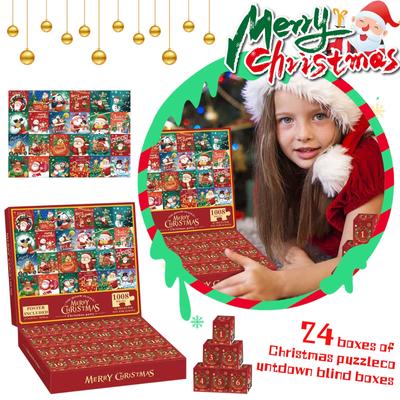 Vánoční adventní kalendář Puzzle Vánoční Odpočítávání Puzzle Hračka, Dětský Vánoční Dárek Dárek K Narozeninám