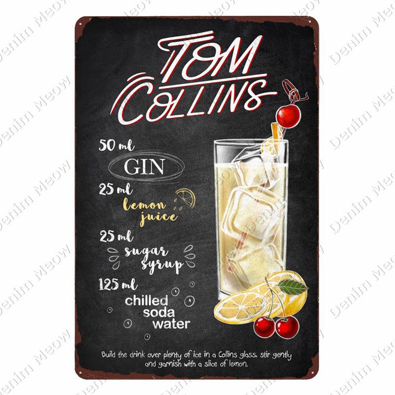 Vintage Metal Tin Signs, Cocoa Sweet Tea Time, Cooking Wall Art, Painting, Bar, Pub, Cafe, Kitchen Decor, Cocktail Retro Plaq