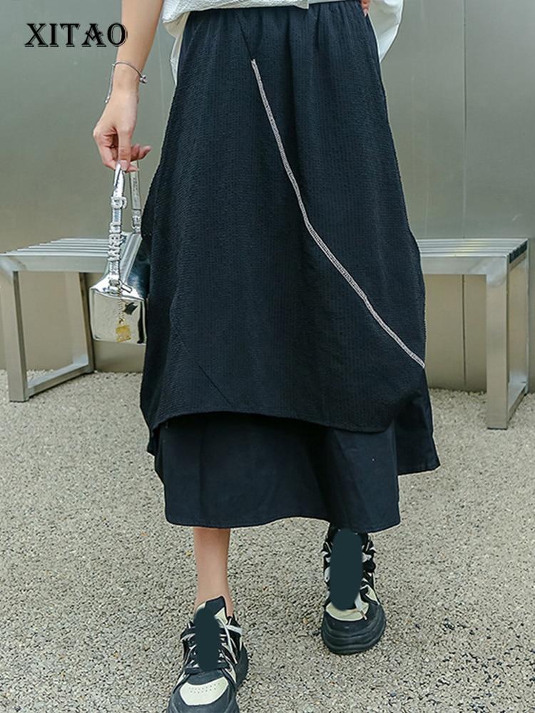 

XITAO Лоскутные повседневные юбки женские индивидуальные модные свободные юбки WLD11713