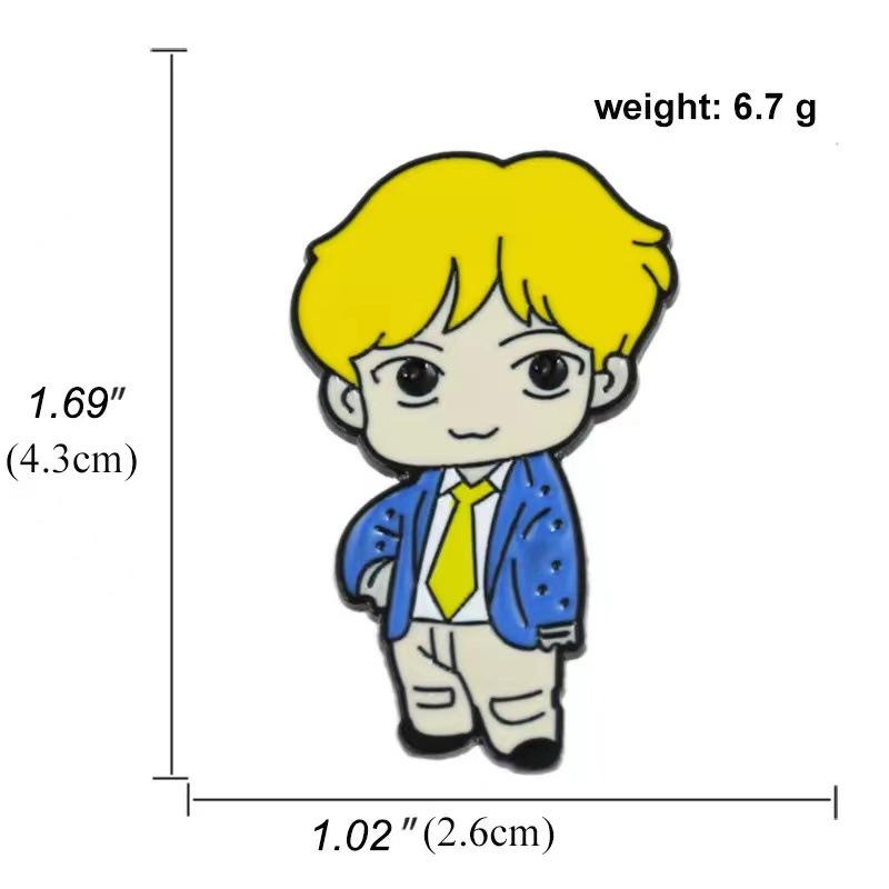 Japanese Cartoon Drip Oil Brooch: Trendy Metal Badge for Clothes & Bags