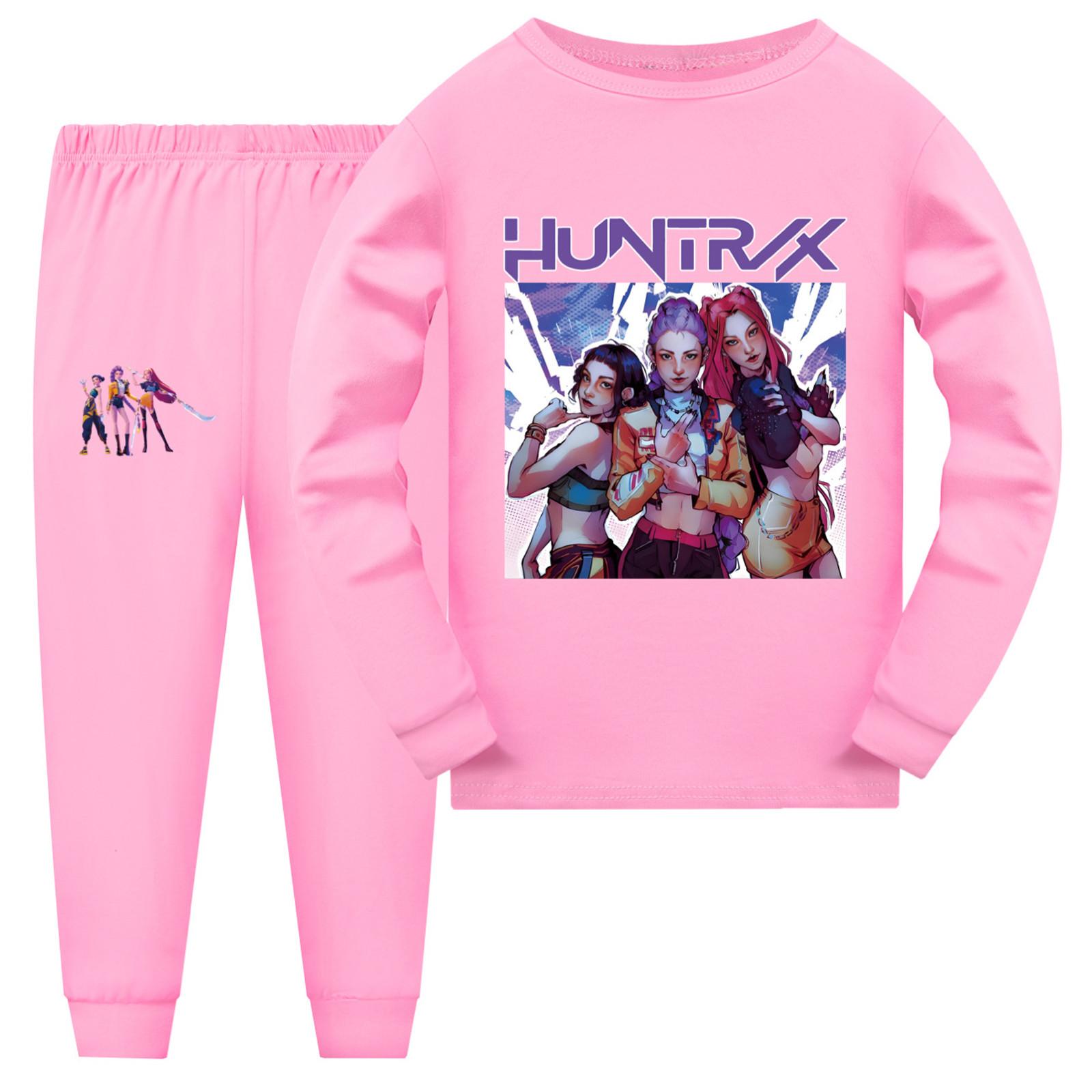 

Детская летняя спортивная футболка и брюки, комплект спортивной одежды из двух предметов, с длинным рукавом, с принтом 160 розовый