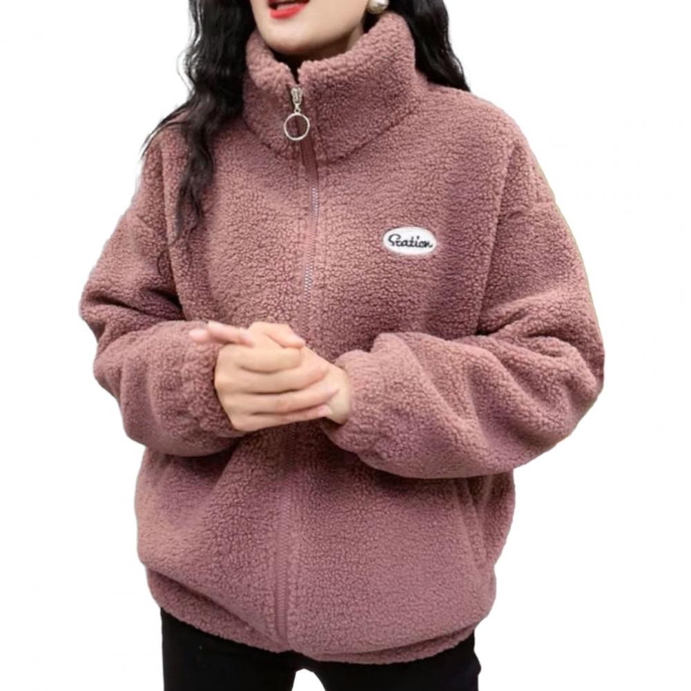

Осінь-зима Пухнаста флісова куртка Вуличний одяг Harajuku Puzzy Zipper Coat Жіноча легка куртка Плюшева тепла куртка Пальто XL рожевий