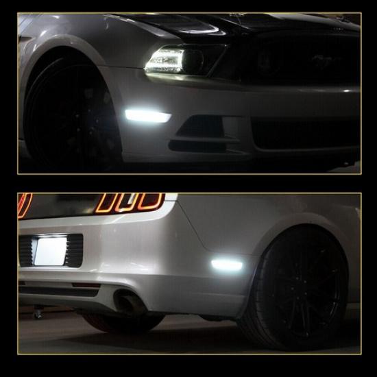 For 2010-2014 Ford Mustang Smoked Lens Front & Rear LED Side Marker Lights 4PCS
