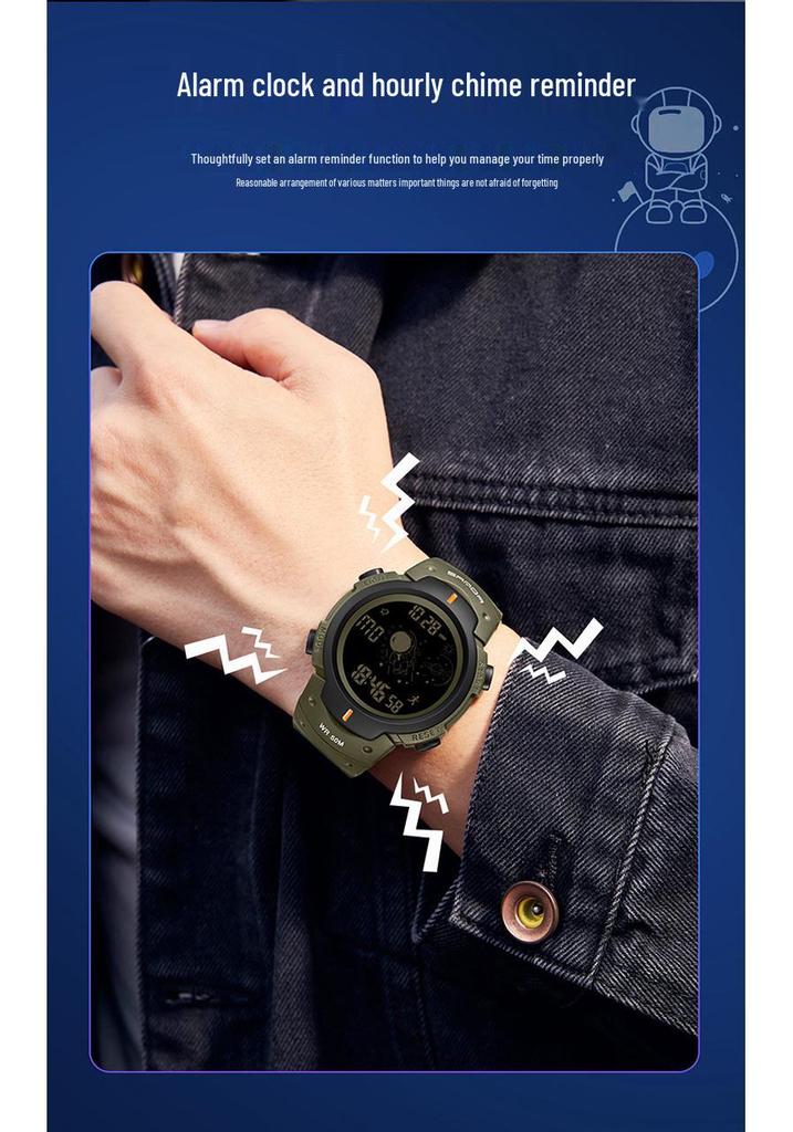 Sanda Astronaut Series Luminous Waterproof Multifunctional Sports Watch for Students
