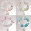 Sweet Tulip Flower Bracelet, Super Beautiful Crystal Bead Necklace