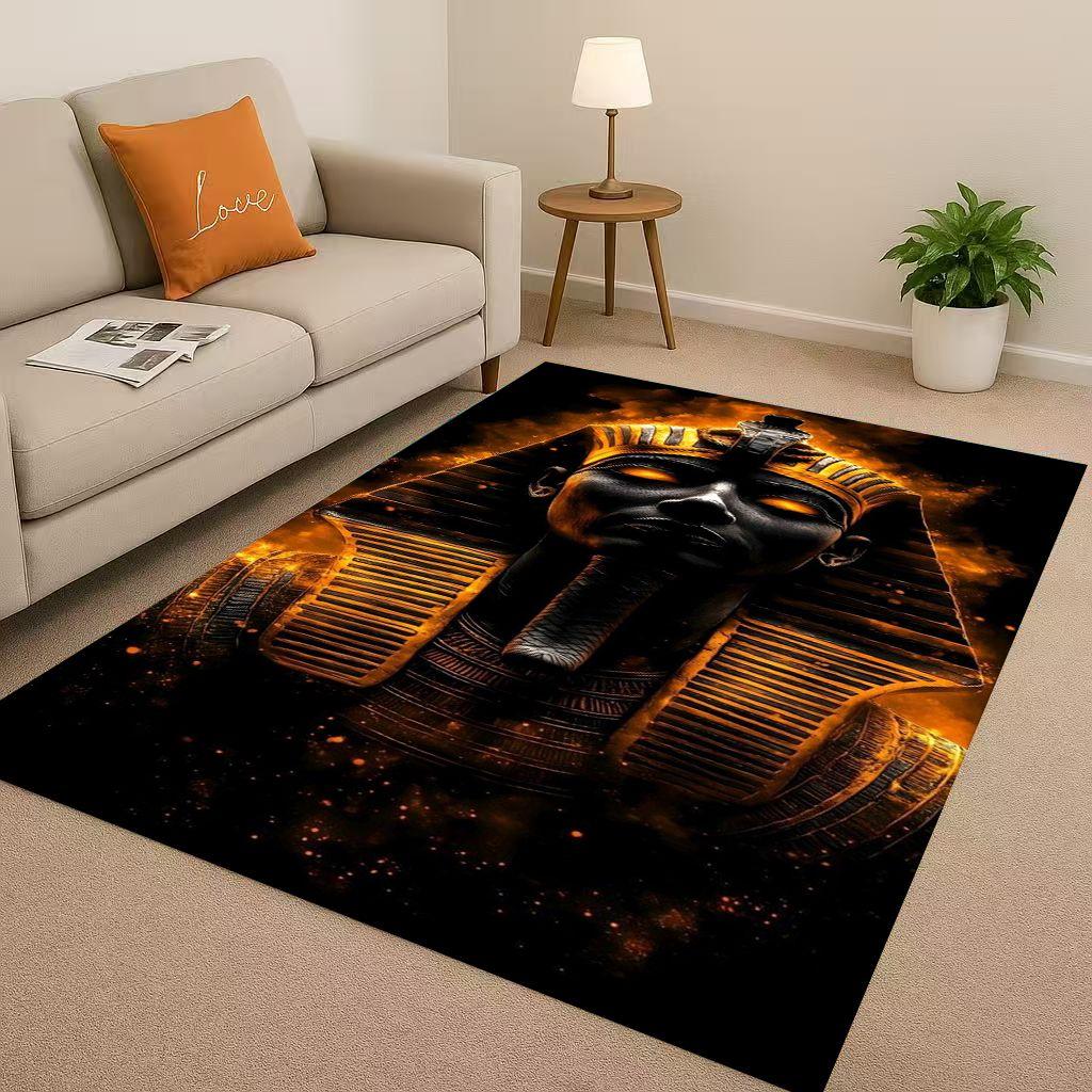 3D Dead God Anubis Pharaoh Ancient Egypt Cartoon Living Room Non-Slip Area Rug Carpet for Bedroom Playroom Sofa,Home Doormat
