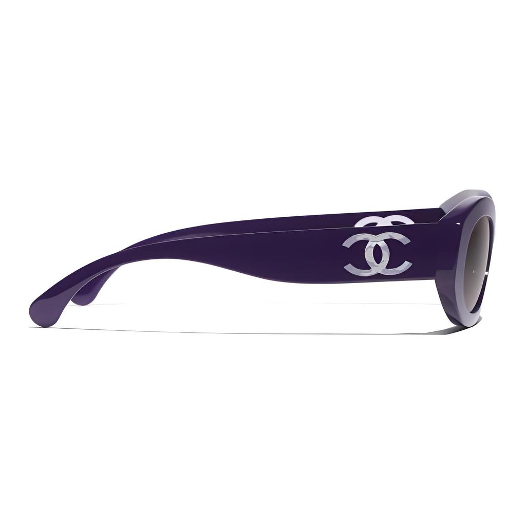 Chanel Logo Oval Sunglasses Unisex Sunglasses Purple A71634X02110S5853