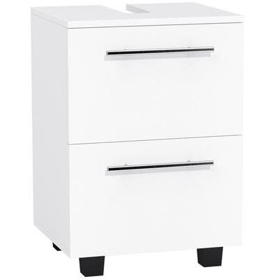 Bathroom Cabinet, Vanity Unit with Drawer, Compact, Chipboard, White