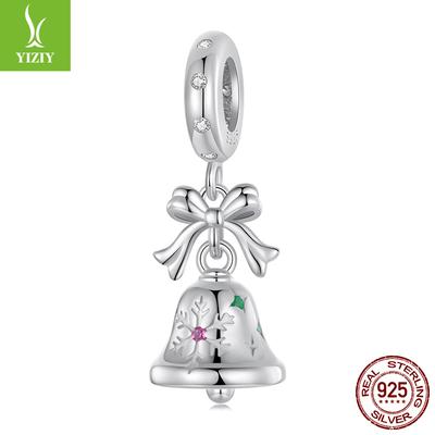 Design Weihnachtsgeschenke Kleine Glocken Anhänger S925 Sterlingsilber Halskette DIY Perlen Lose Perlen