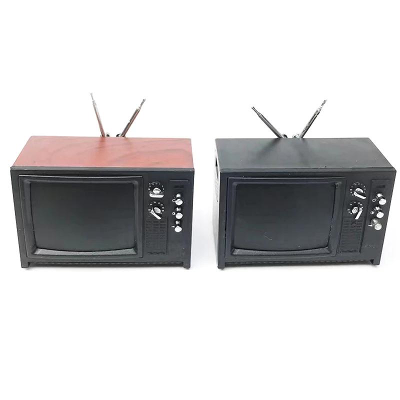 1 Stück 1:12 Puppenhaus Miniatur Fernseher Vintage TV Mit Bild Hausmöbel Modell Dekor Spielzeug