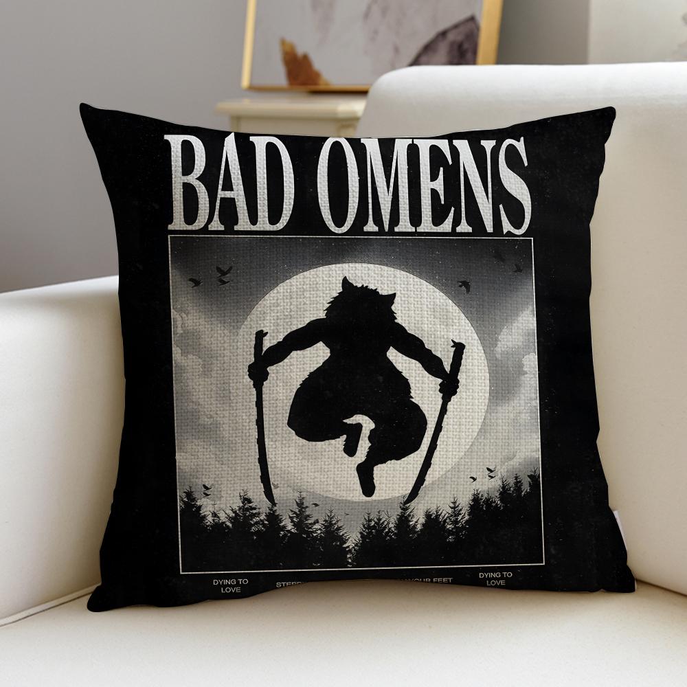 

Heavy BBad OmensS Cushion Cover Breathable and skinfriendly linen pillowcase square removable and washable cushion 30X30cm