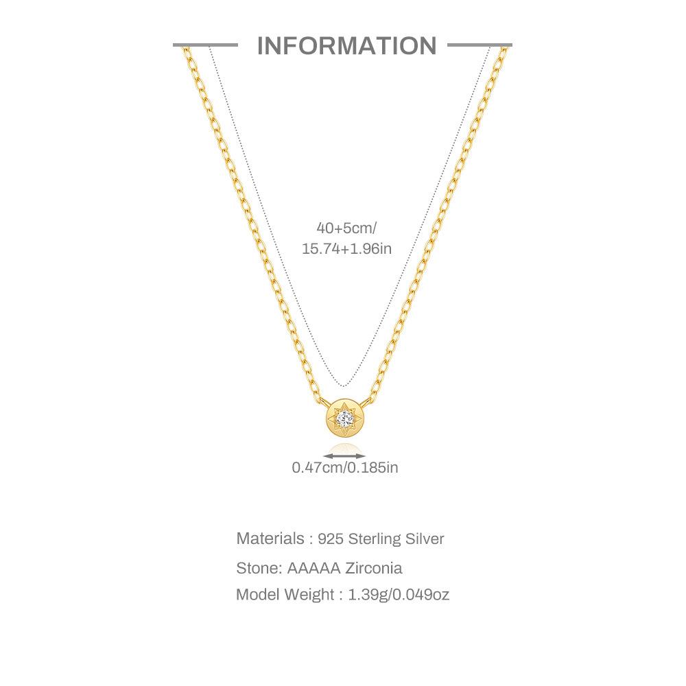 Colier din Argint Sterling S925 Design Original Octagram Zirconiu Femei Lux Lejer Senzatie de Design High-End Lanț Simplu pentru Claviculă