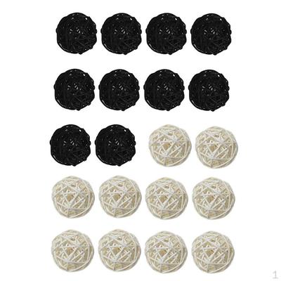 20Pcs White Wedding Party Embellishments Natural Rattan Vine Ball Twig Orbs Balls Wicker 5CM