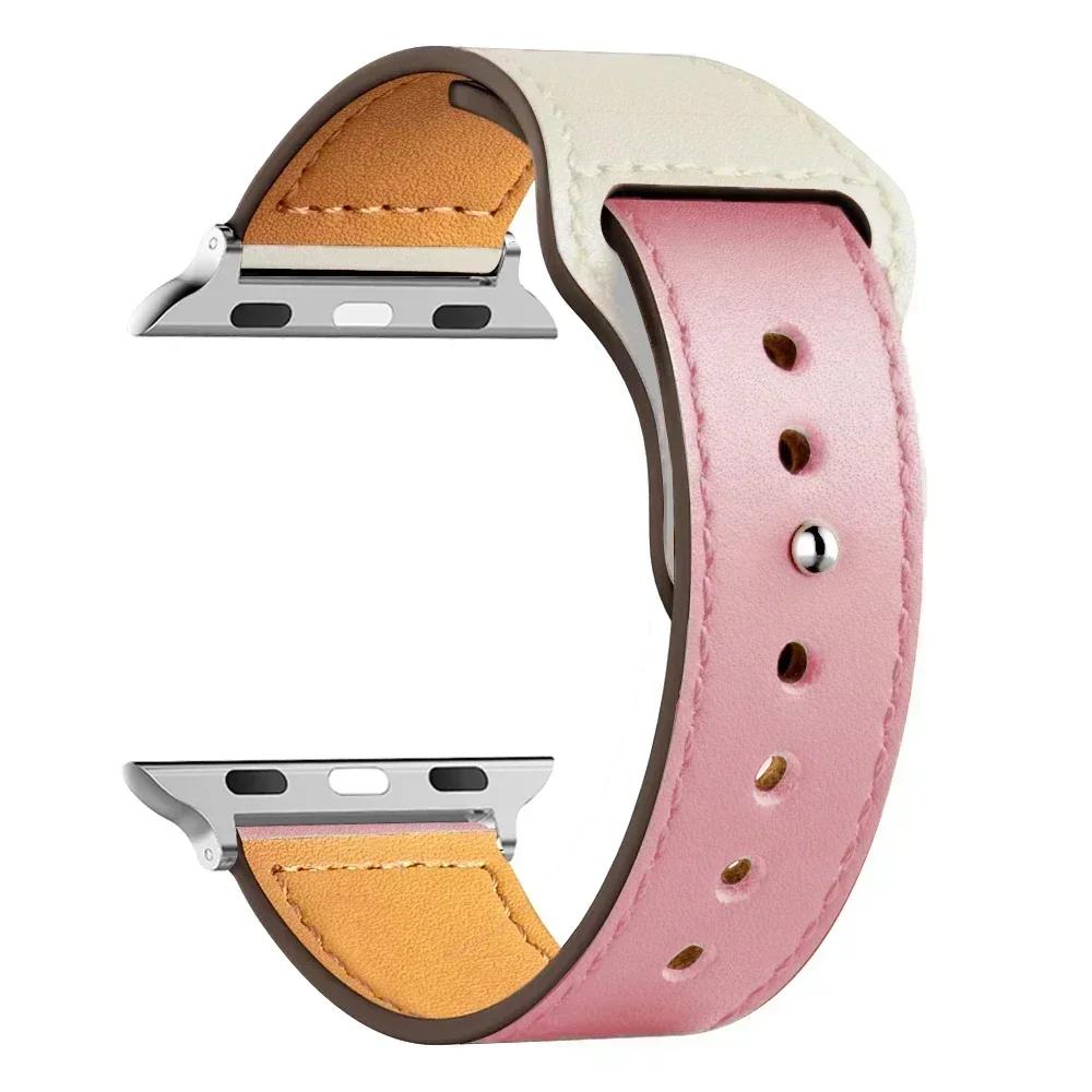 Sport Loop Leather Band For Watch Straps 41mm/45mm 42mm 46mm 40-44mm Bracelet iWatch Series 10 9 8 7 4 5 6 Se Ultra 2 49mm
