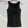 Women's Shaping Warm Vest with Chest Pads - Slim Fit, Tummy Control, Thickened for Autumn & Winter
