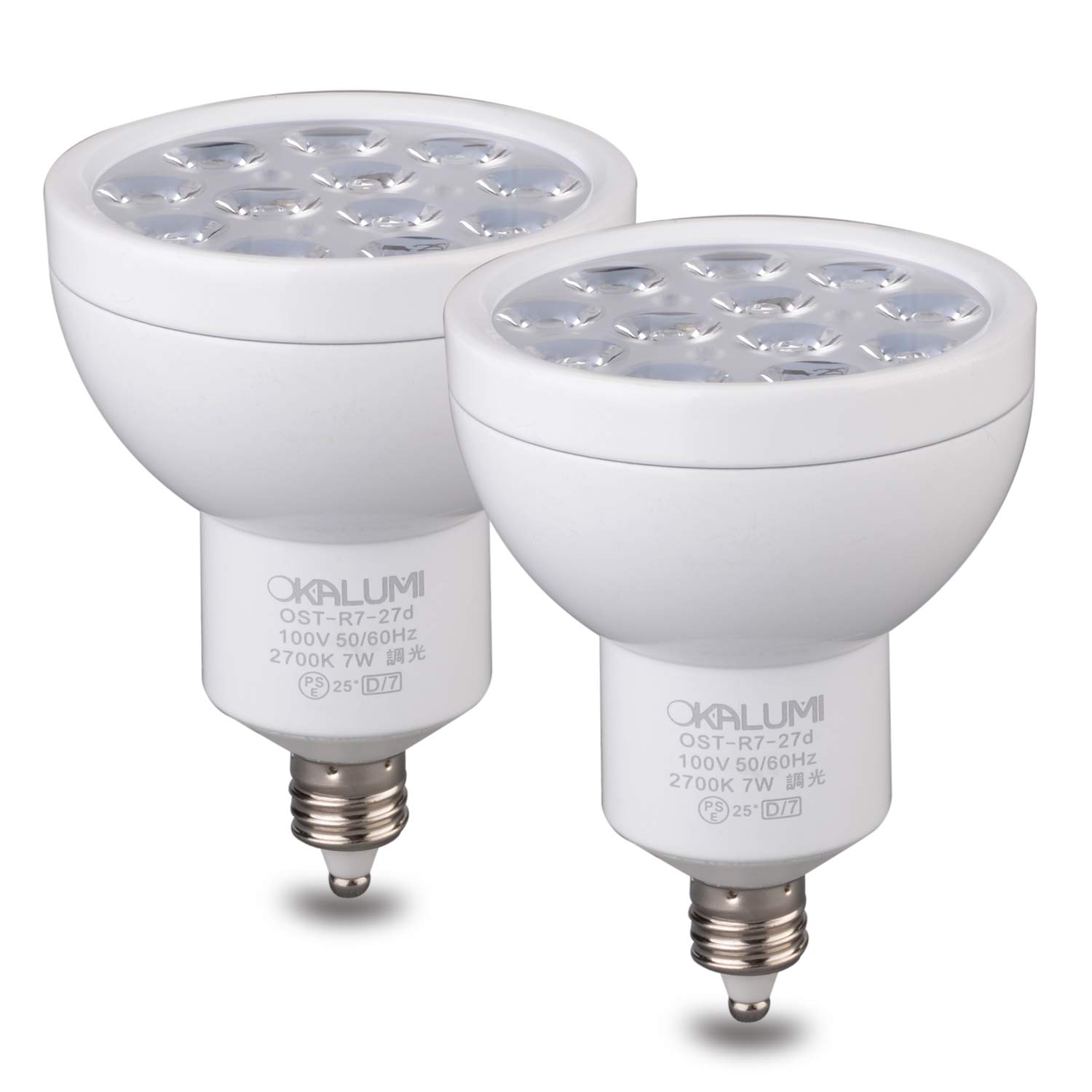 

OKALUMI LED Spotlight, E11 Base, Dimmable, Warm White, 75W100W Equivalent, 7W, 830lm, Halogen, Set of 2 LED Bulbs [Appearance: WhiteWarm WhiteMedium