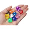 10Pcs 10Colors Acrylic Transparent 16Mm Clear Color Six Sided Spot D6 Playing Games Dice Set For Bar Pub Club Party Board Game