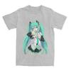 Hatsune Miku Anime Tshirts Unisex Unisex Unisexga Vintage Pure Cotton Tee Shirt Crewneck Short Sleeve T Shirts Big Size Clothes